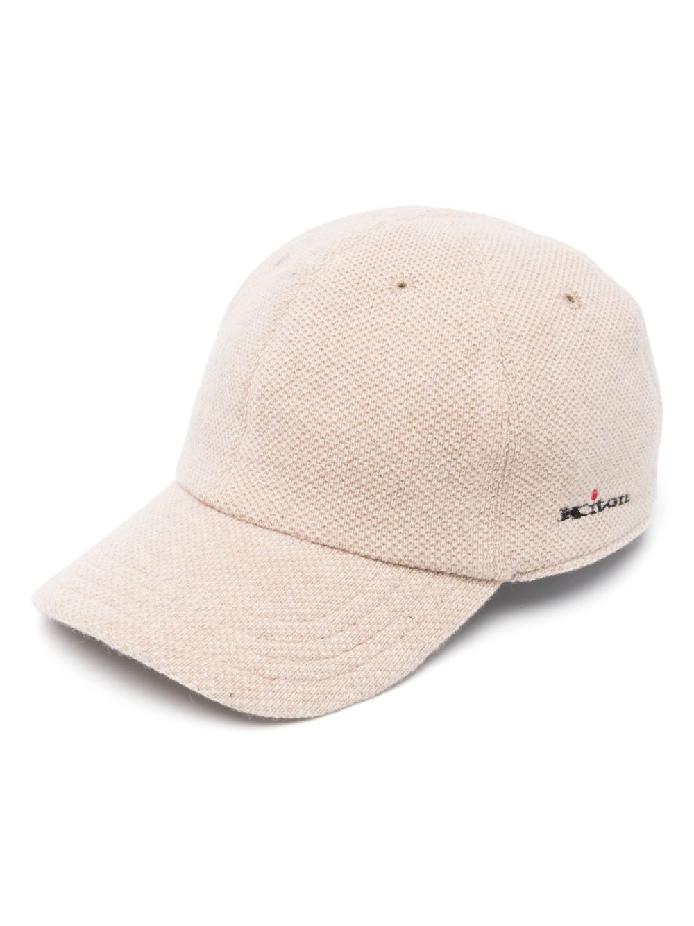 Kiton logo刺绣羊绒棒球帽 - 中性色