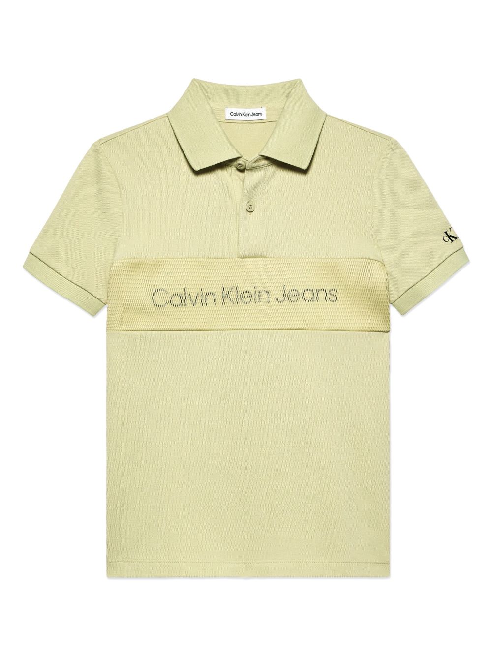 Calvin Klein Kids logo印花polo衫 - 绿色