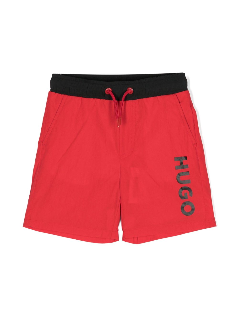 HUGO KIDS logo印花泳裤 - 红色