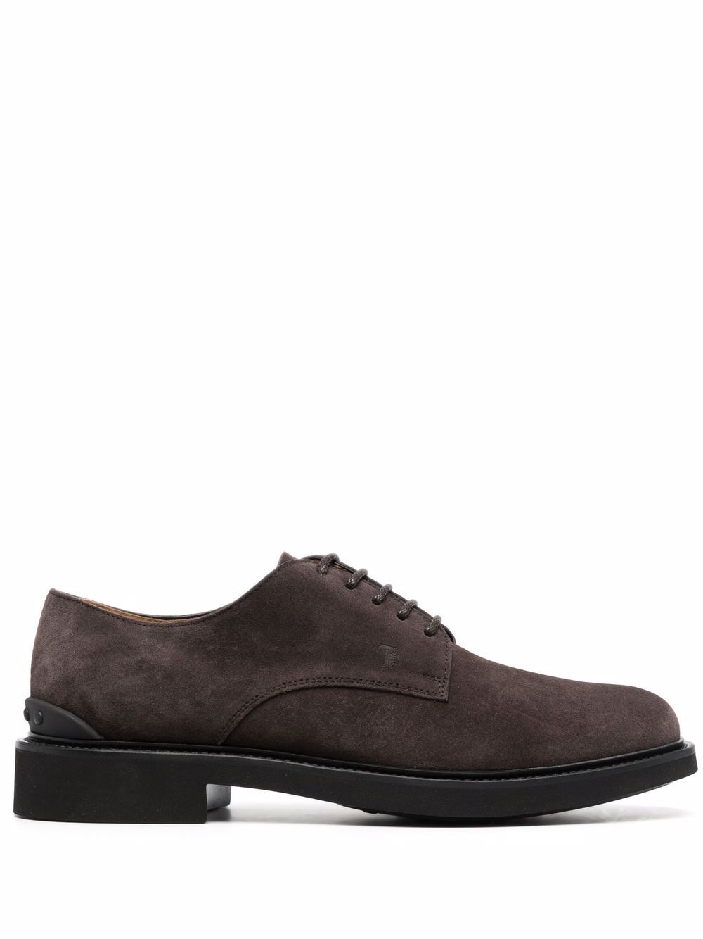 Tod's 托德斯 杏仁形鞋头系带德比鞋 - 褐色