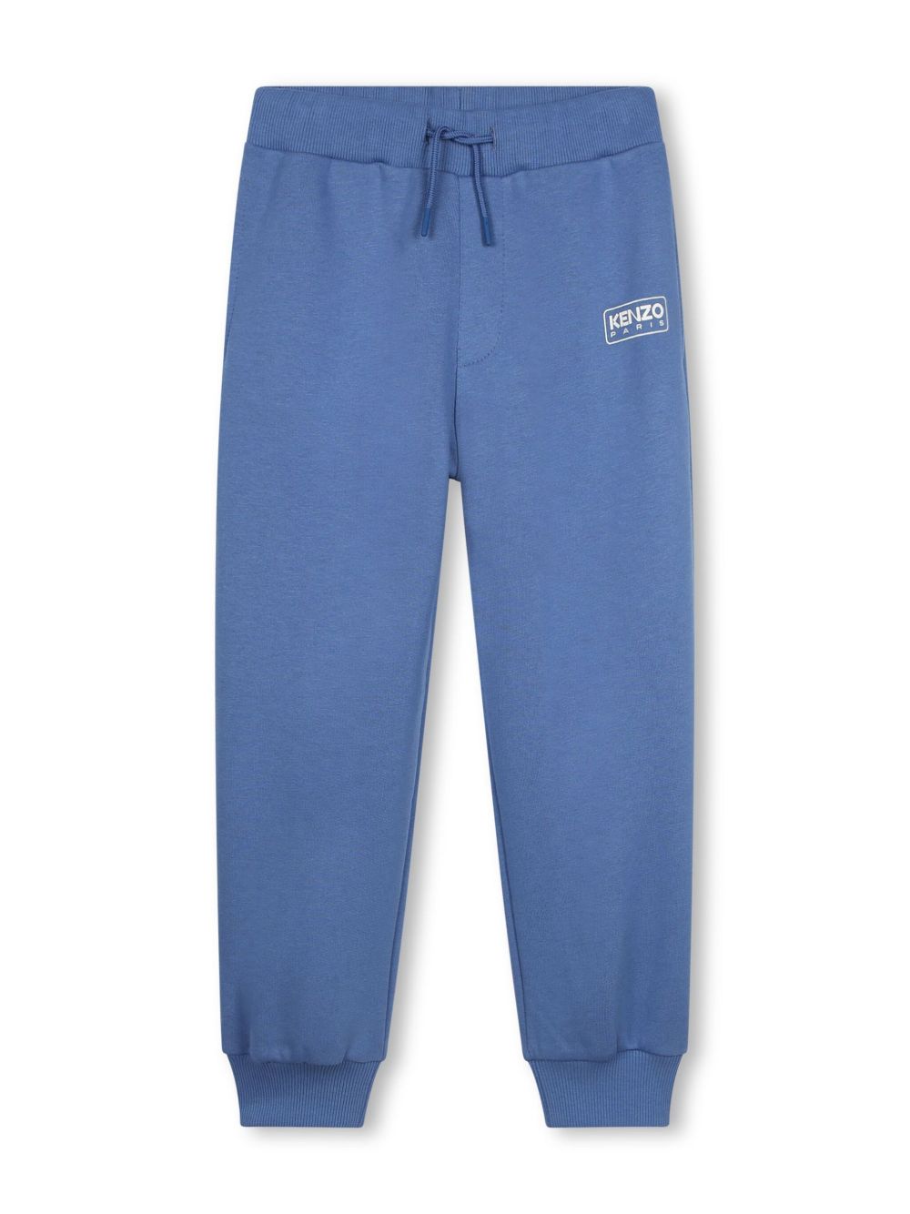 Kenzo Kids logo印花棉运动裤 - 蓝色