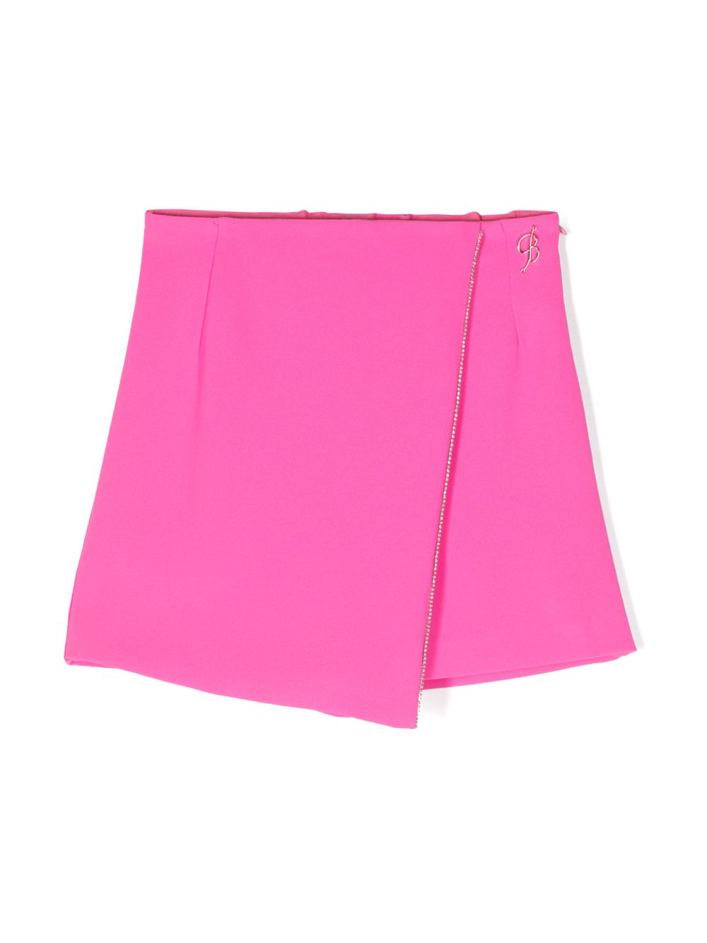 Miss Blumarine logo标牌绉纱裹身式裙裤 - 粉色