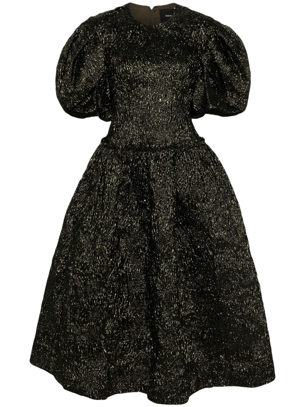 Simone Rocha 花瓣袖紧身胸衣式连衣裙 - 绿色