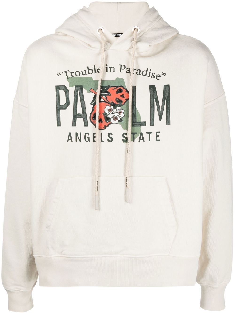 Palm Angels 图案印花棉连帽衫 - 白色