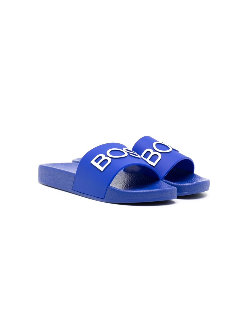 BOSS Kidswear logo压纹拖鞋 - 蓝色