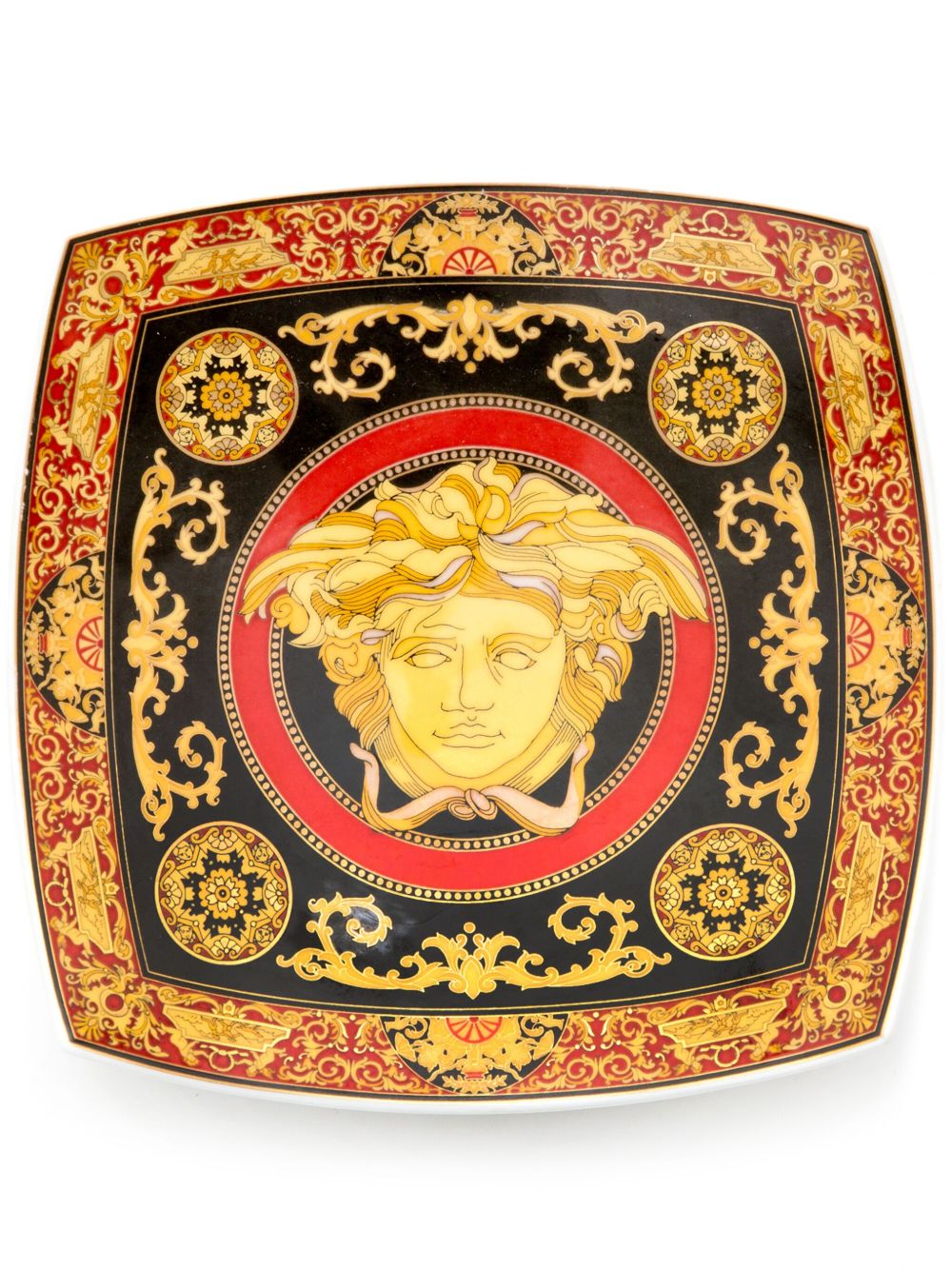 Versace Pre-Owned x Rosenthal Medusa Red 盘子（16厘米 x 16厘米，1990年代典藏款） - 黑色