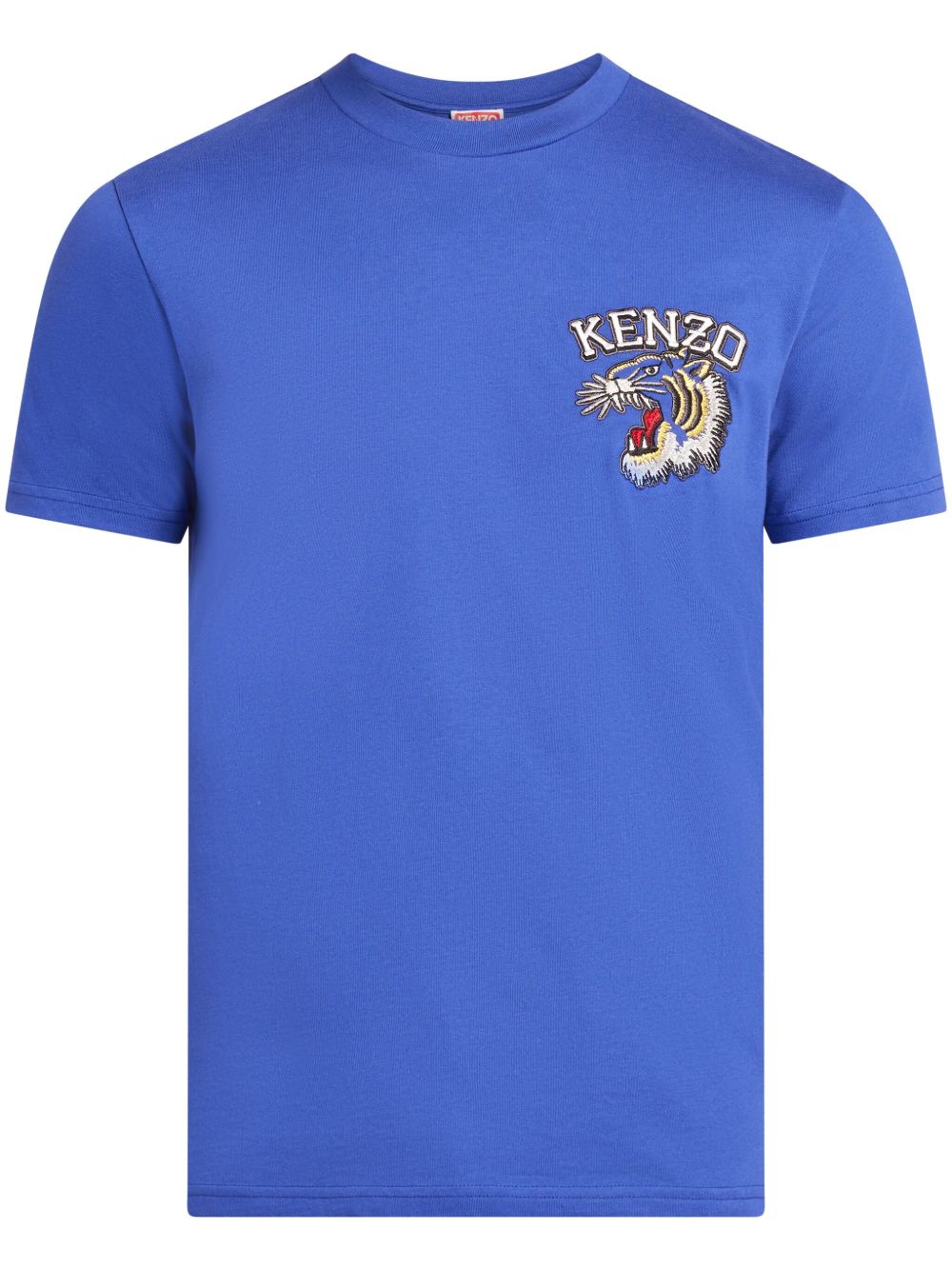 Kenzo logo刺绣棉T恤 - 蓝色