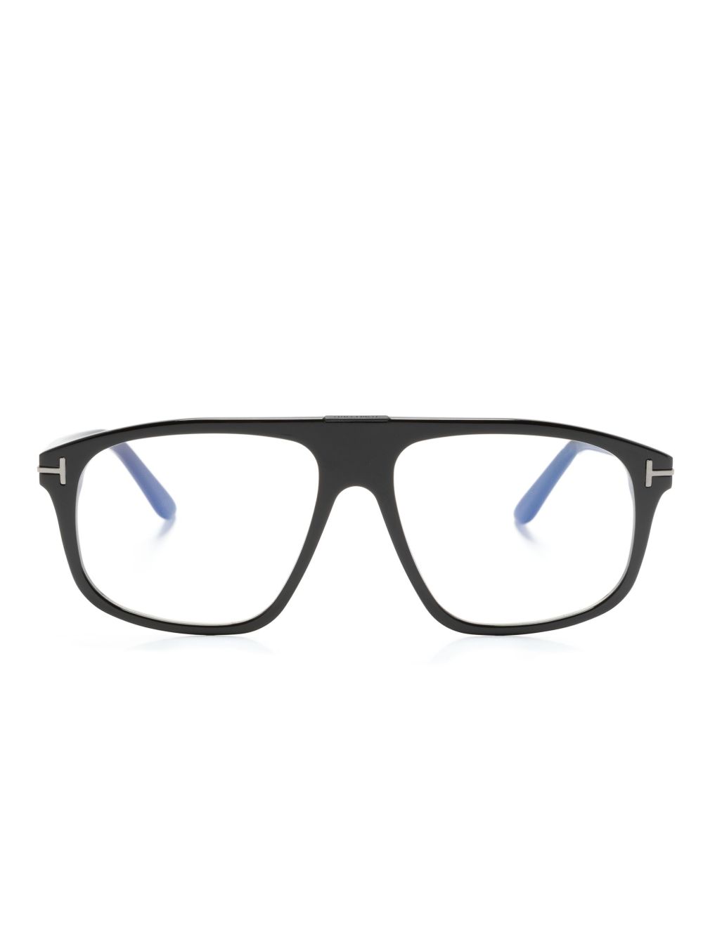 TOM FORD Eyewear logo标牌方框眼镜 - 黑色