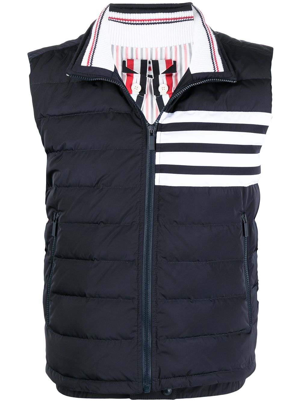 Thom Browne 四条纹图案绗缝马甲 - 蓝色