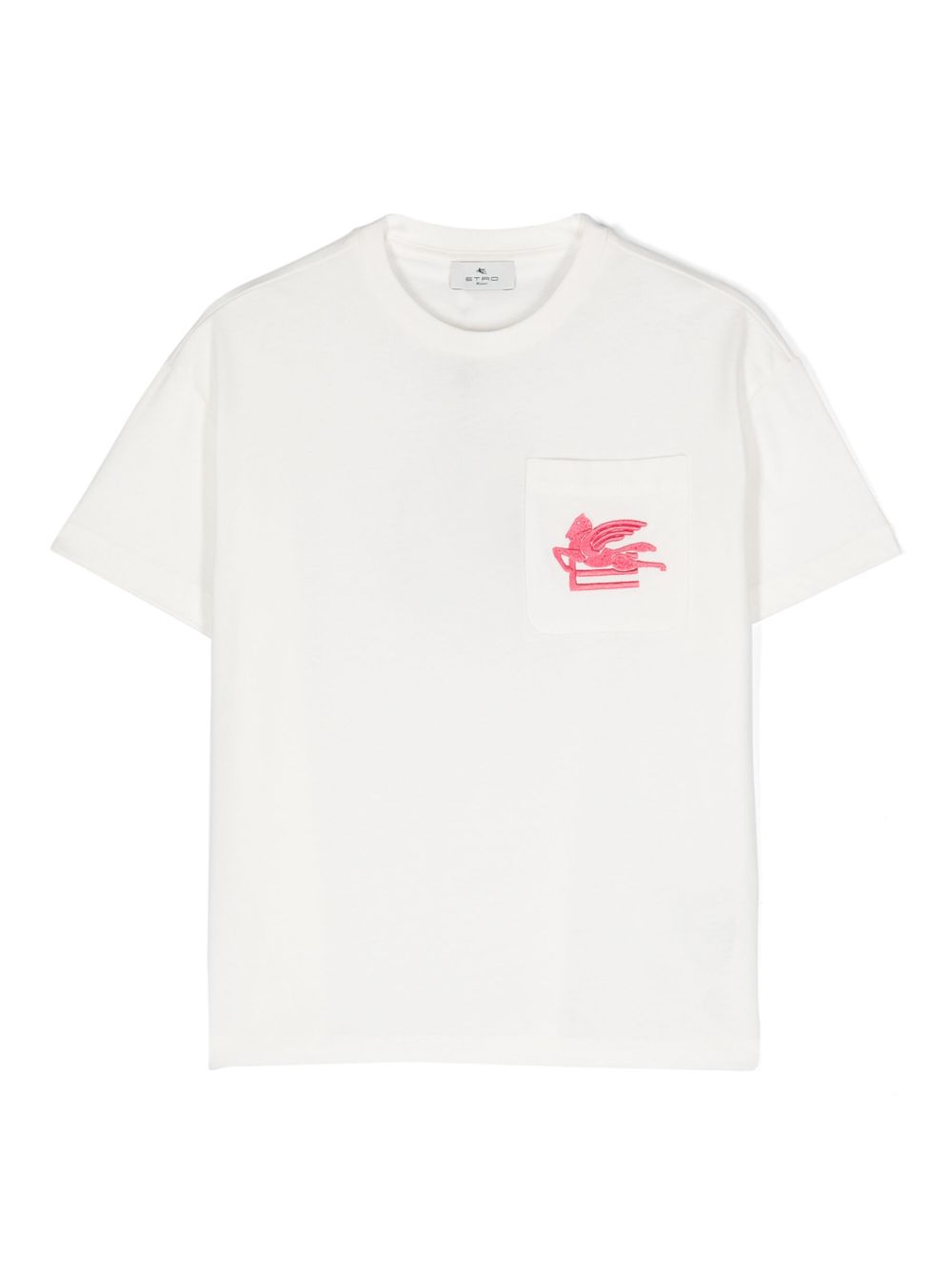 ETRO KIDS Pegaso 刺绣棉质T恤 - 白色