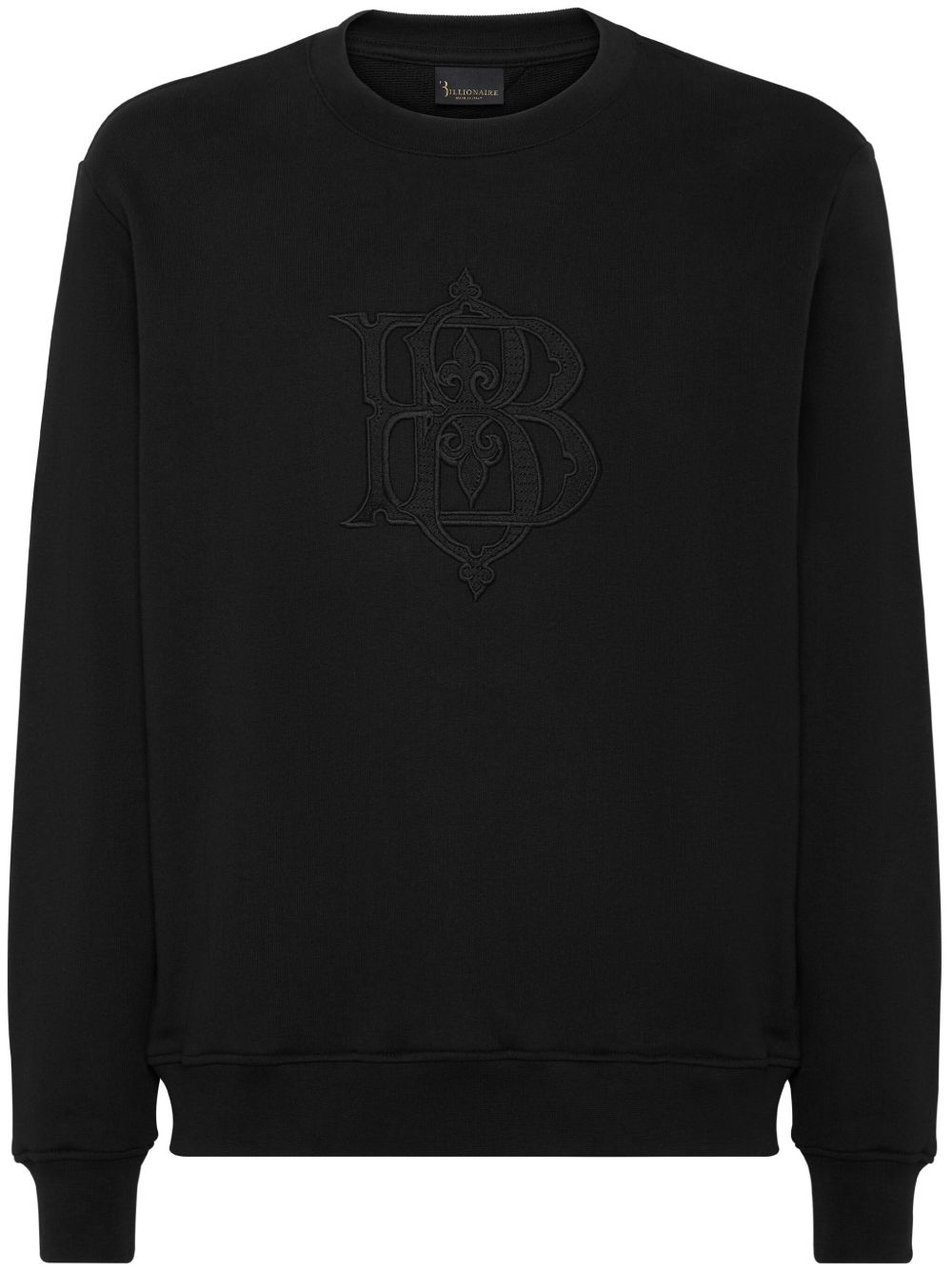 Billionaire logo贴花棉卫衣 - 黑色