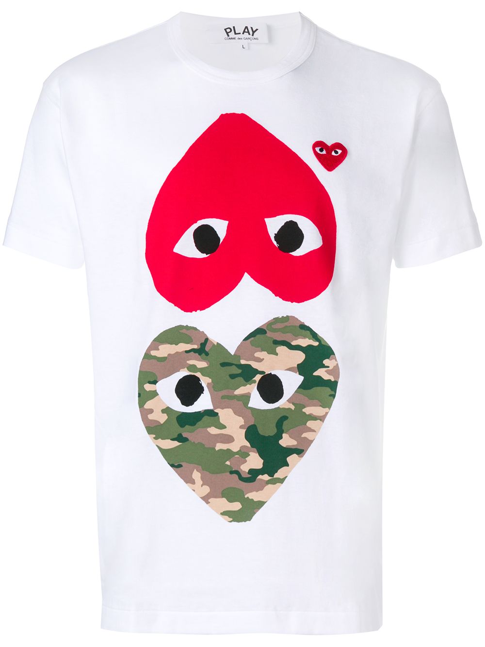 Comme Des Garçons Play 爱心印花全棉T恤 - 白色