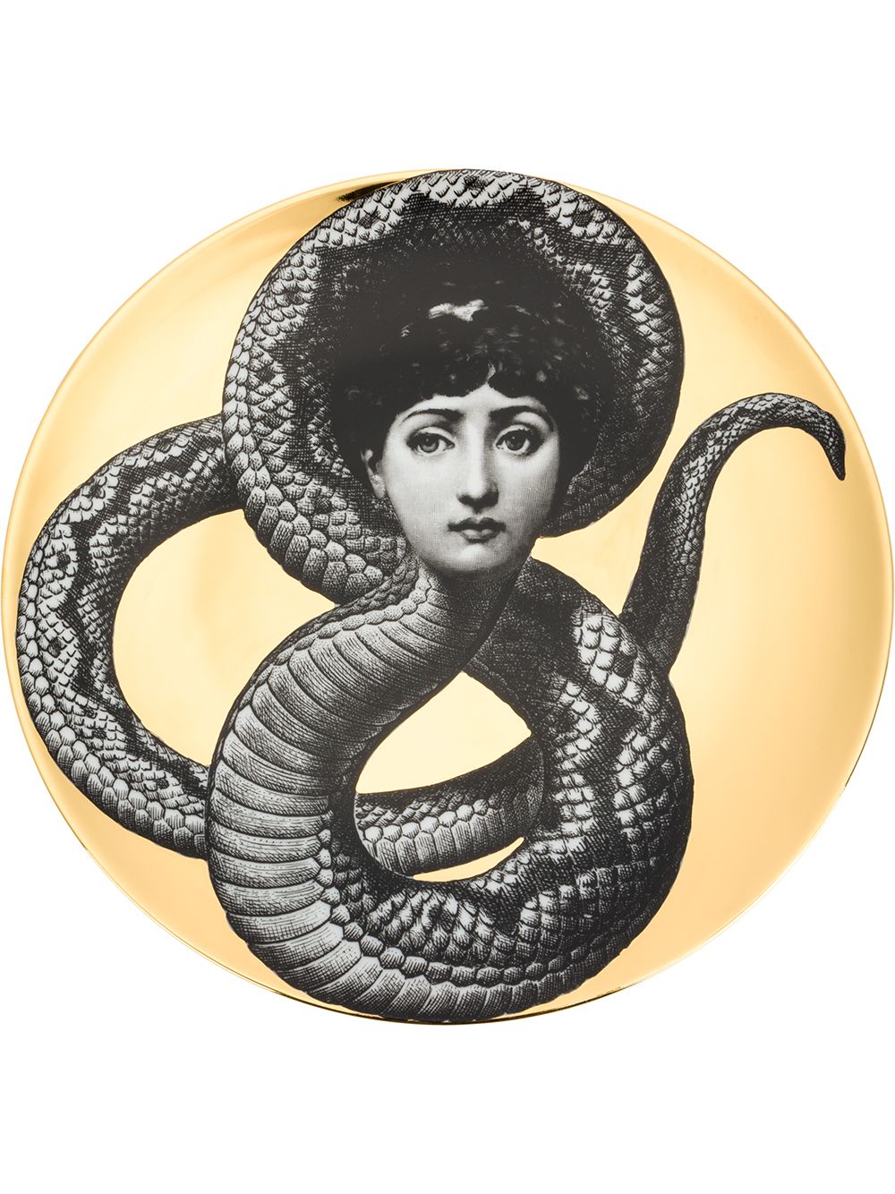Fornasetti Face Serpent印花餐盘 - 金色