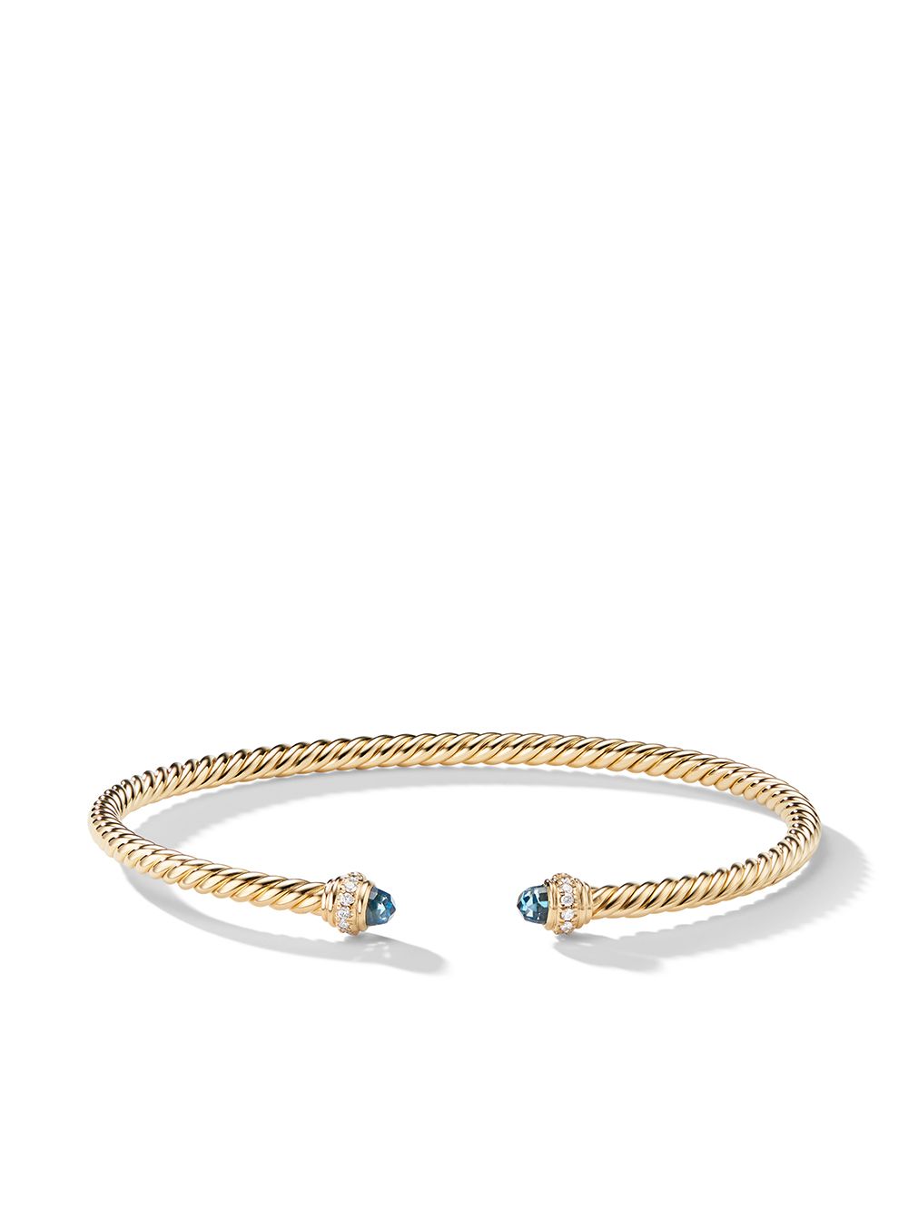David Yurman 18K黄金 Cablespira 黄玉钻石手链 - 金色