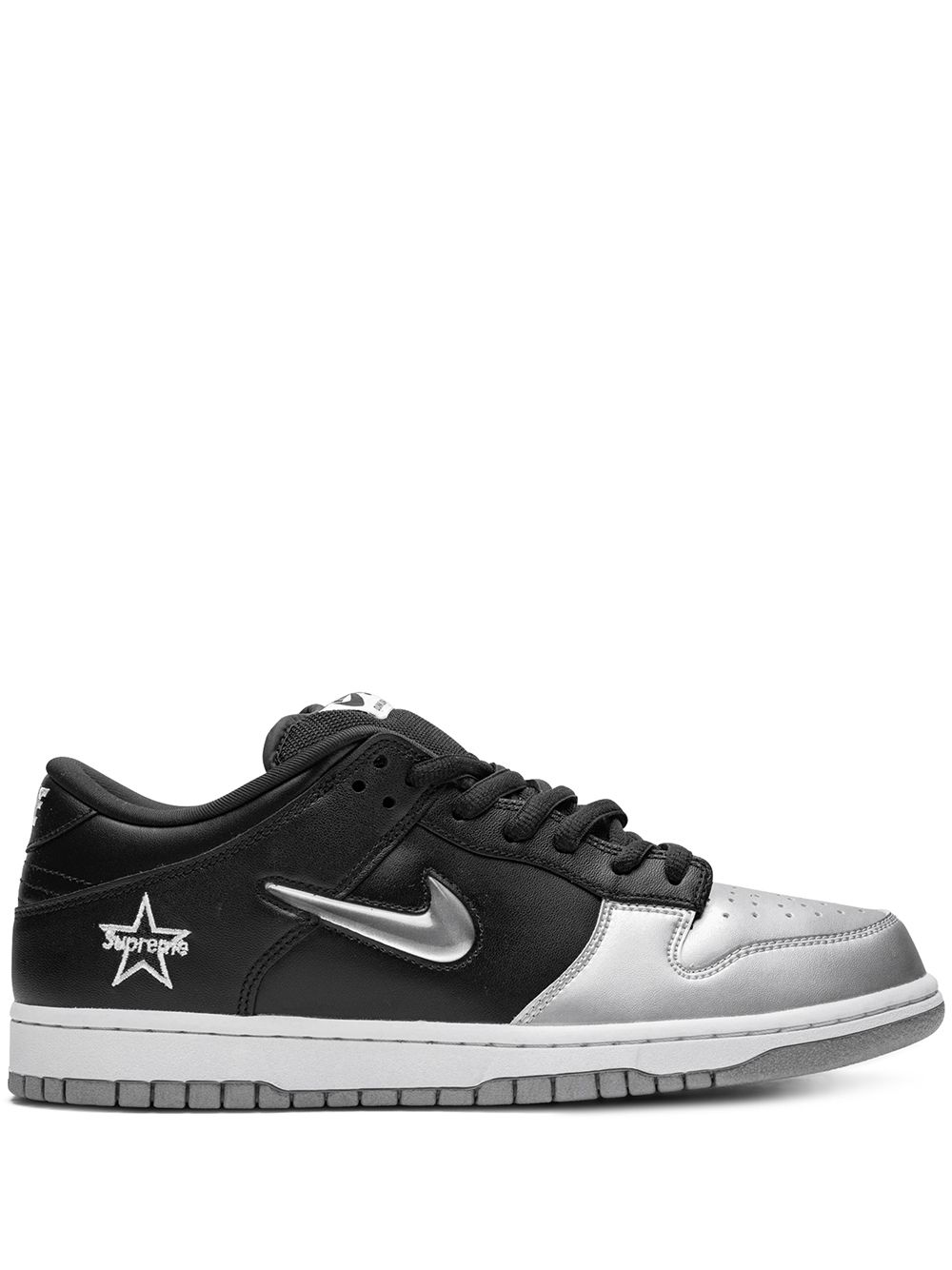 Nike x Supreme SB Dunk Low板鞋 - 银色