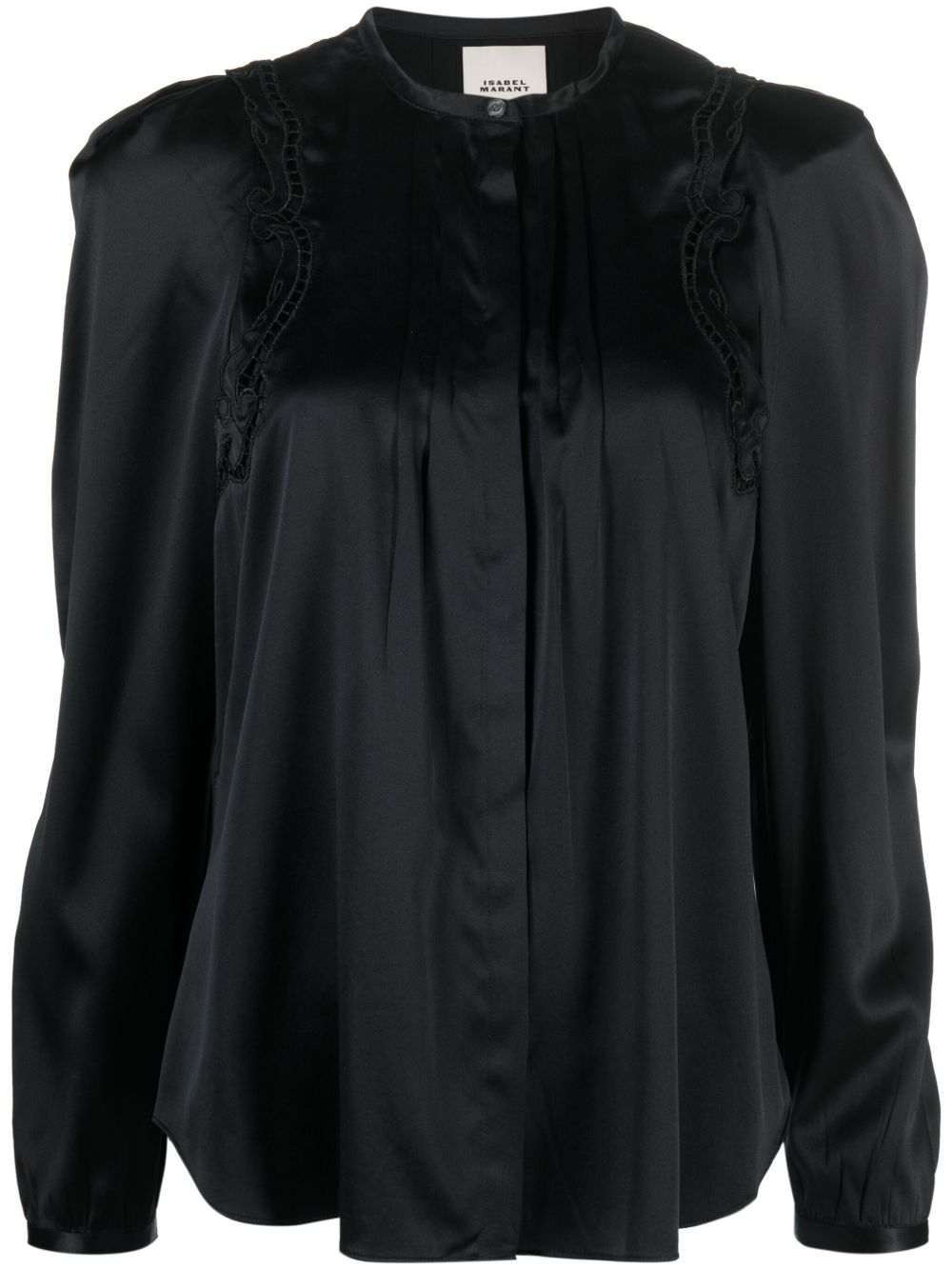 ISABEL MARANT 蕾丝细节褶饰罩衫 - 黑色