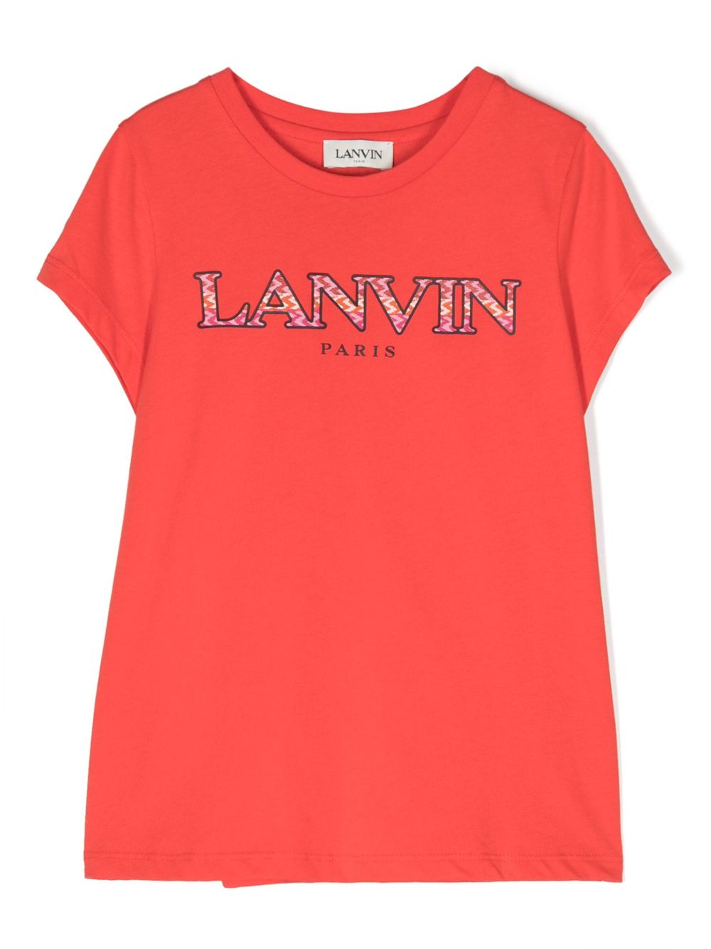 Lanvin Enfant logo贴花T恤 - 红色