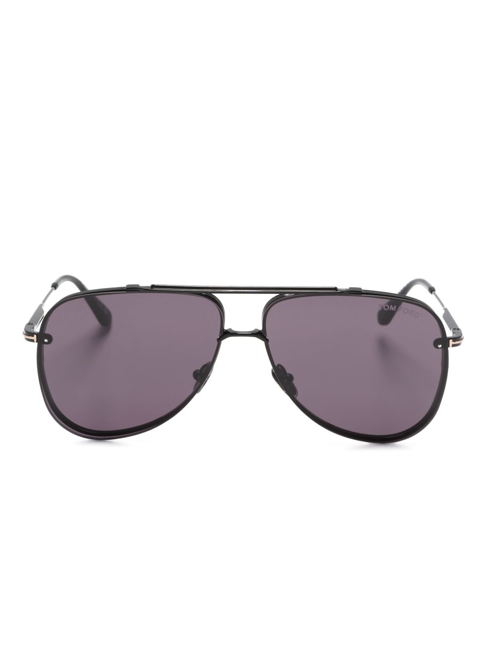 TOM FORD Eyewear Leon 飞行员镜框太阳眼镜 - 黑色