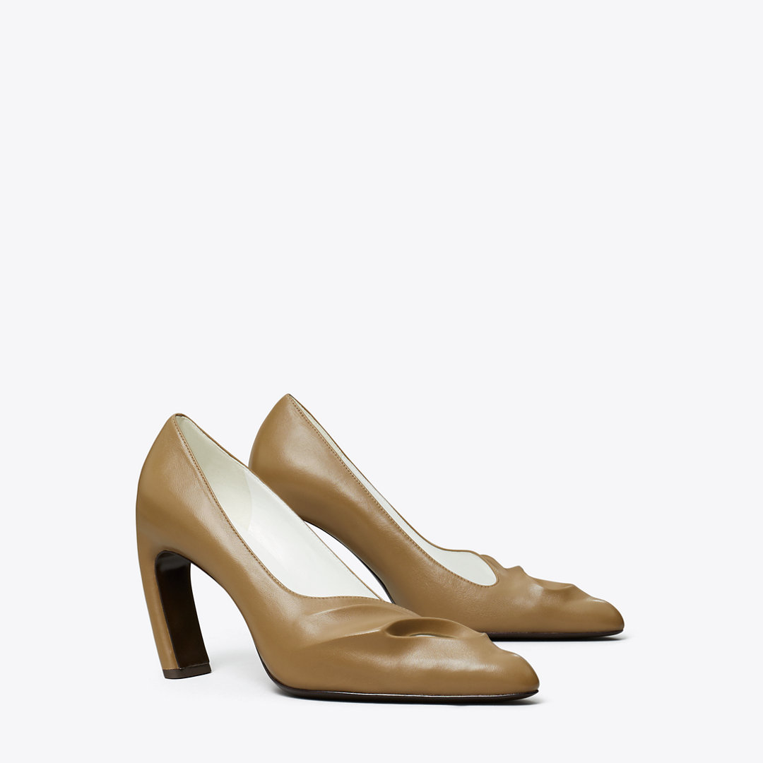 Tory Burch Sculpted Peep-Toe Pump