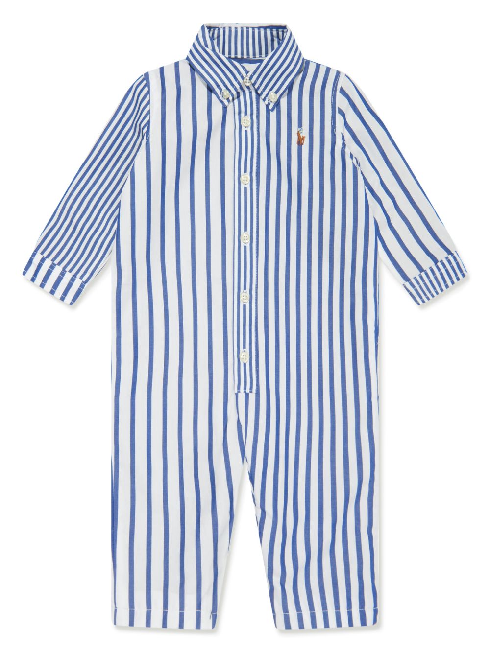 POLO RALPH LAUREN KIDS 条纹棉府绸工作服 - 蓝色
