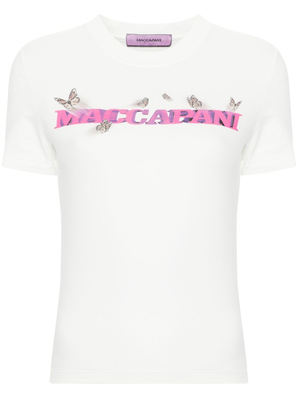 Maccapani logo印花棉T恤 - 白色