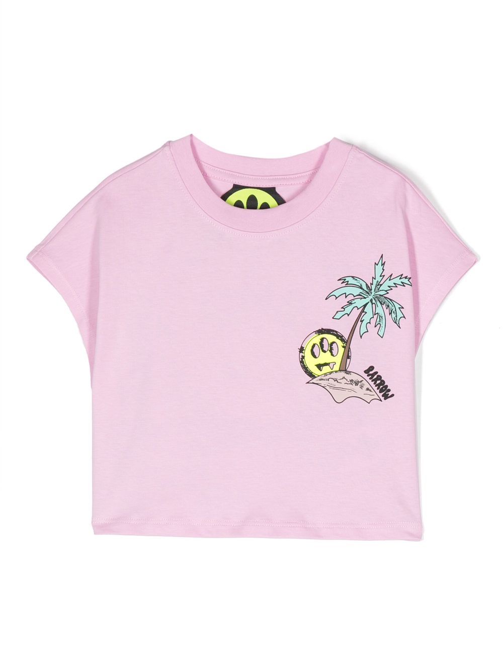 Barrow kids logo印花T恤 - 粉色