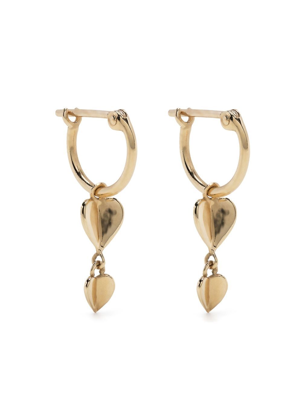Dinny Hall Folded Heart 10K黄金圆形耳环 - 金色