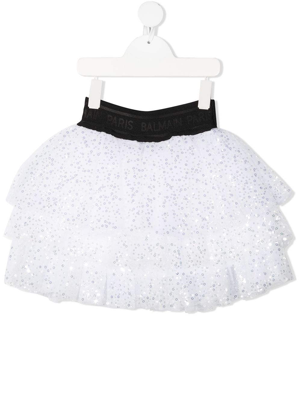 Balmain Kids 巴尔曼 亮片缀饰芭蕾舞半身裙 - 白色