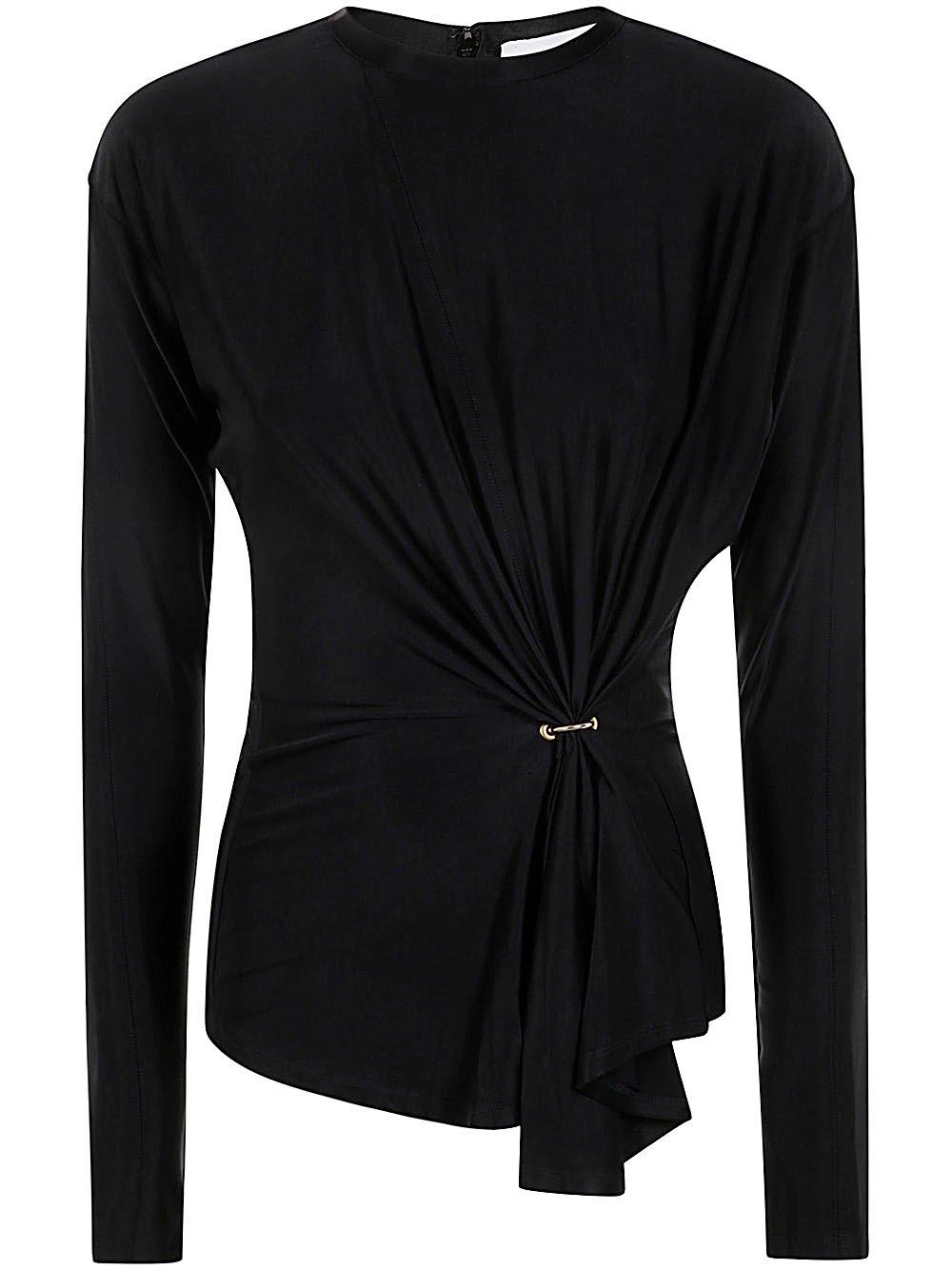 Paco Rabanne Gathered Crewneck Top