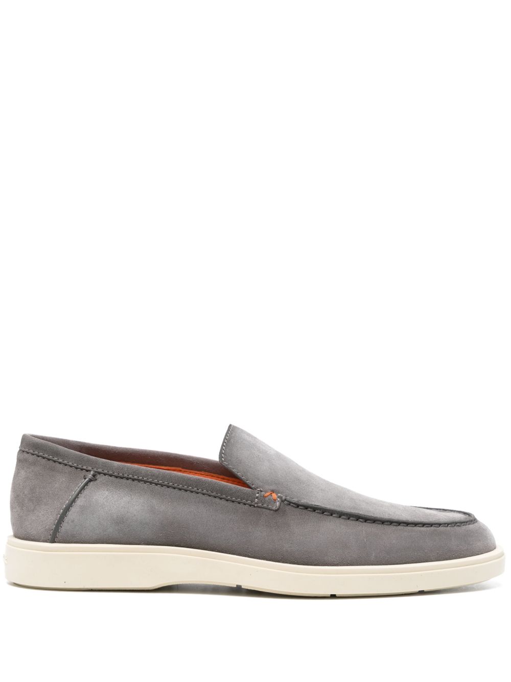 Santoni 渐色效果绒面皮乐福鞋 - 灰色