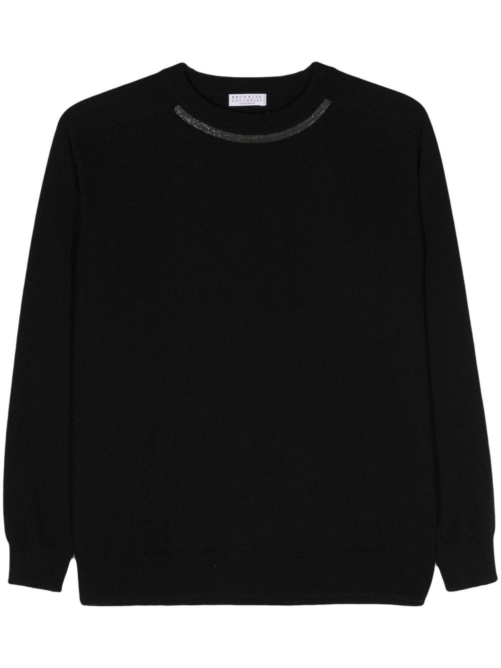 Brunello Cucinelli 圆领羊绒毛衣 - 黑色