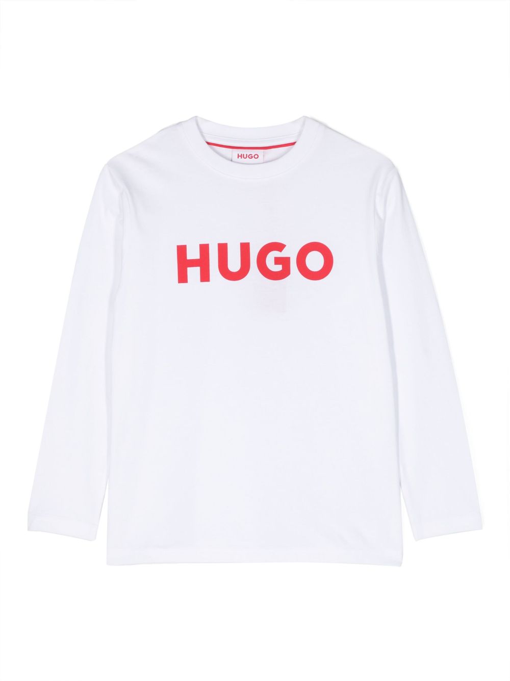 HUGO KIDS logo印花长袖T恤 - 白色