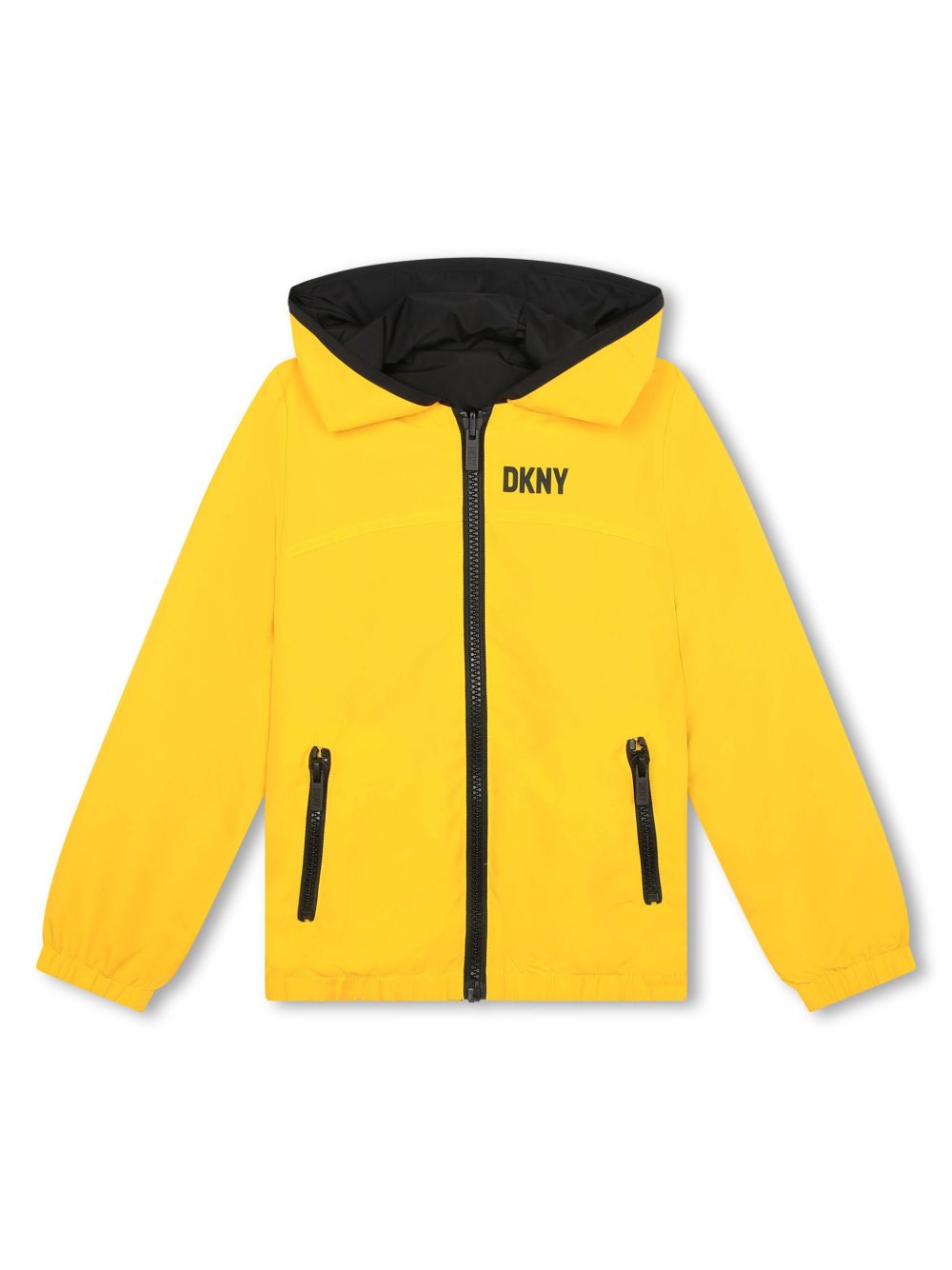 Dkny Kids logo印花双面防风衣 - 黄色