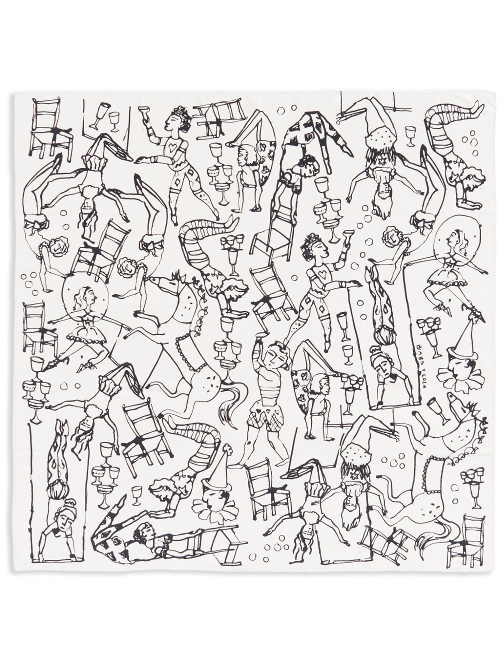 Bimba y Lola 马戏团印花围巾 - 白色