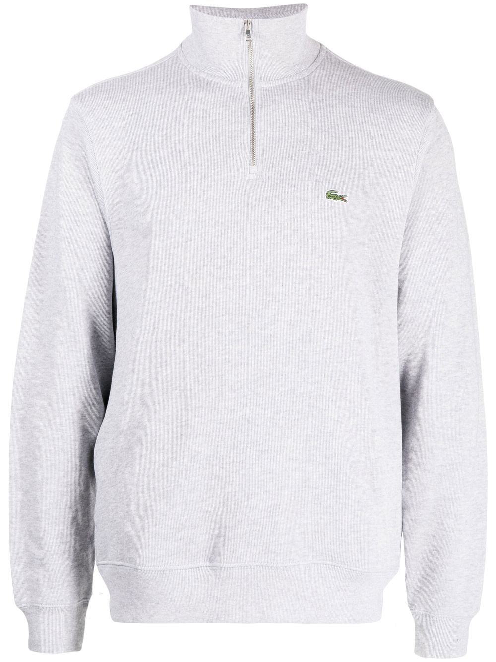Lacoste 高领细罗纹毛衣 - 灰色