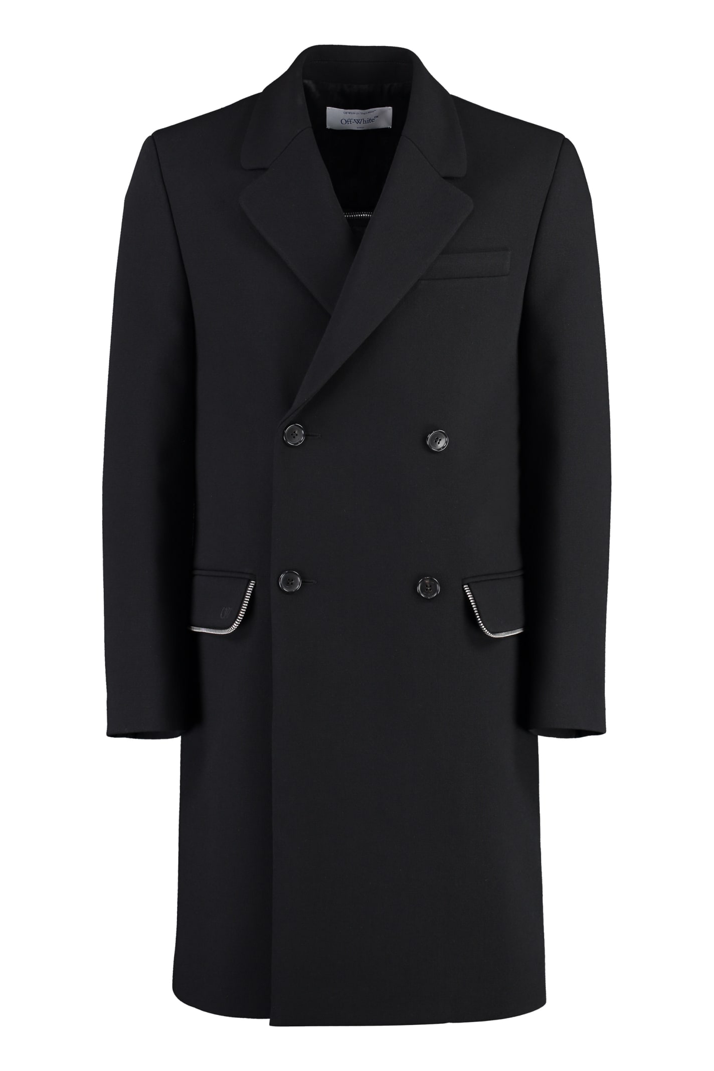 Off-White Double-breasted Virgin Wool Coat
