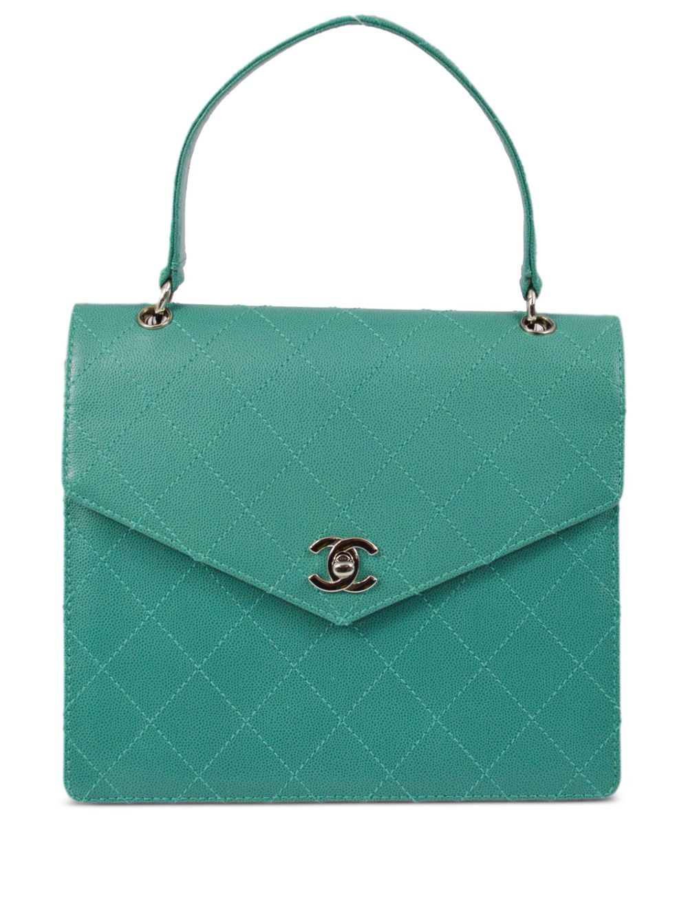 CHANEL Pre-Owned CC 旋扣手提包（1998年典藏款） - 绿色
