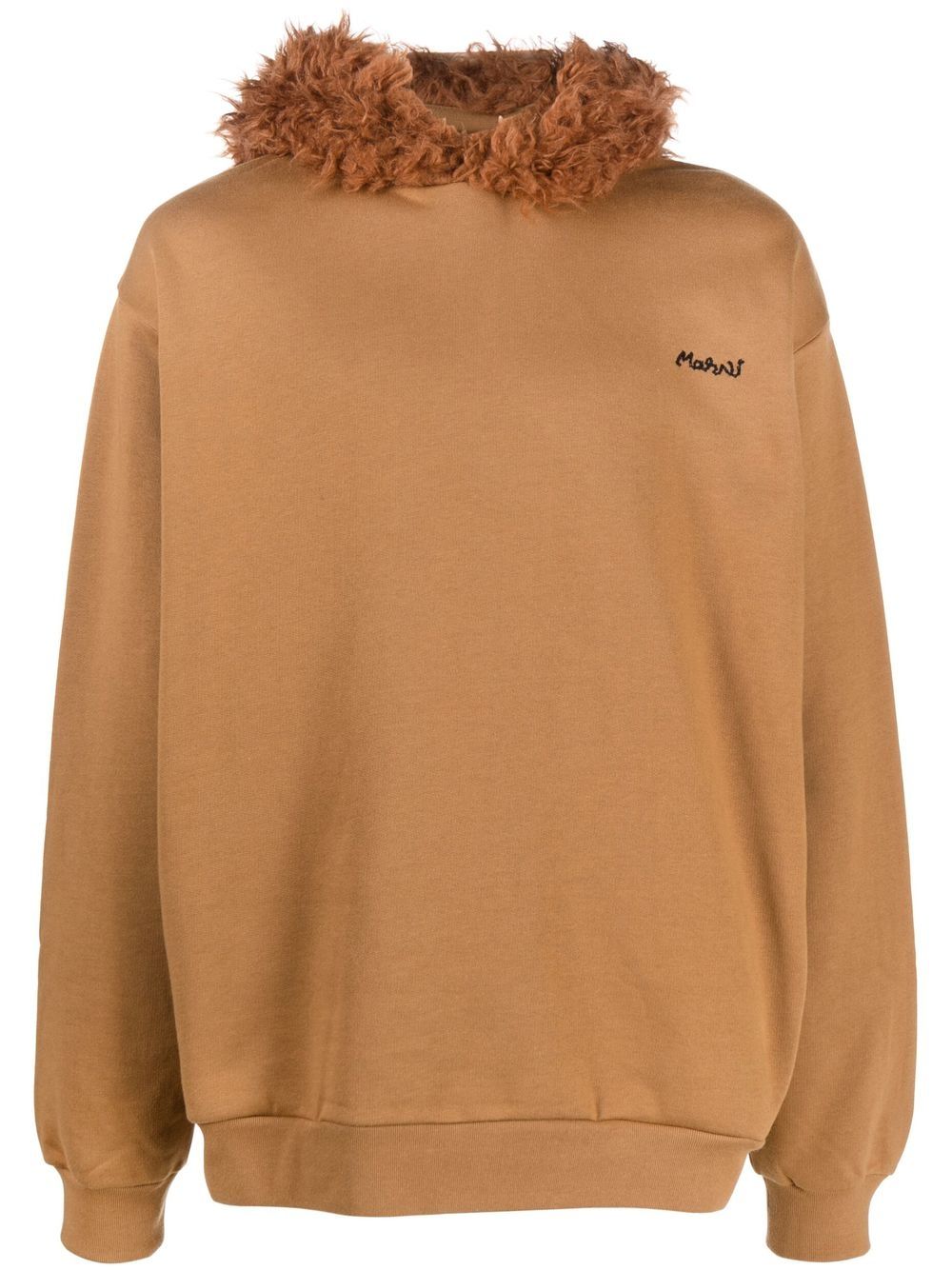 Marni logo刺绣连帽衫 - 中性色