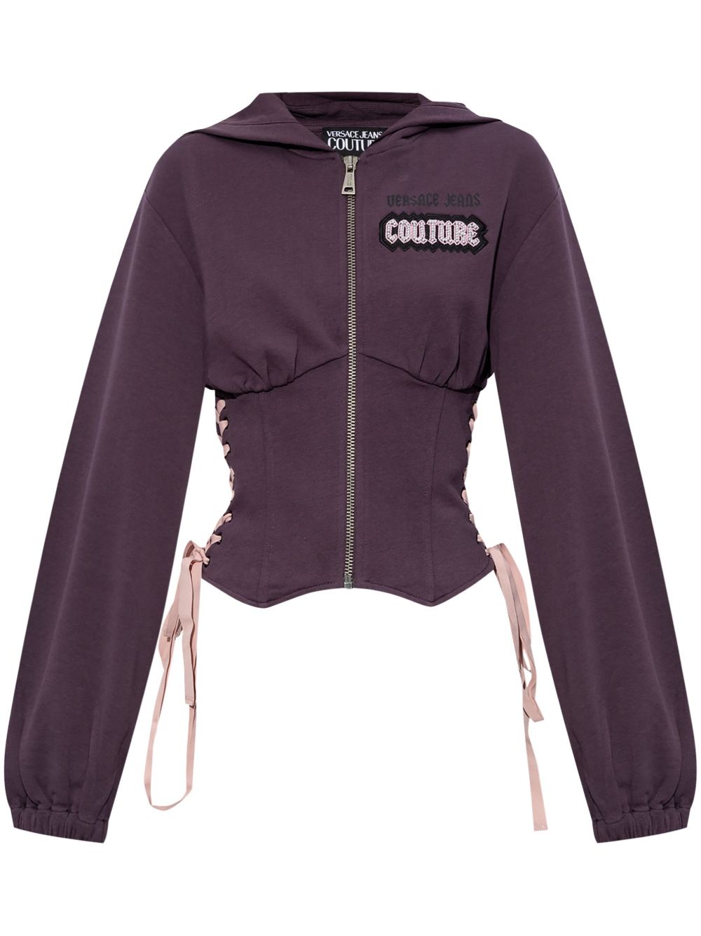 Versace Jeans Couture 紧身胸衣式连帽衫 - 紫色
