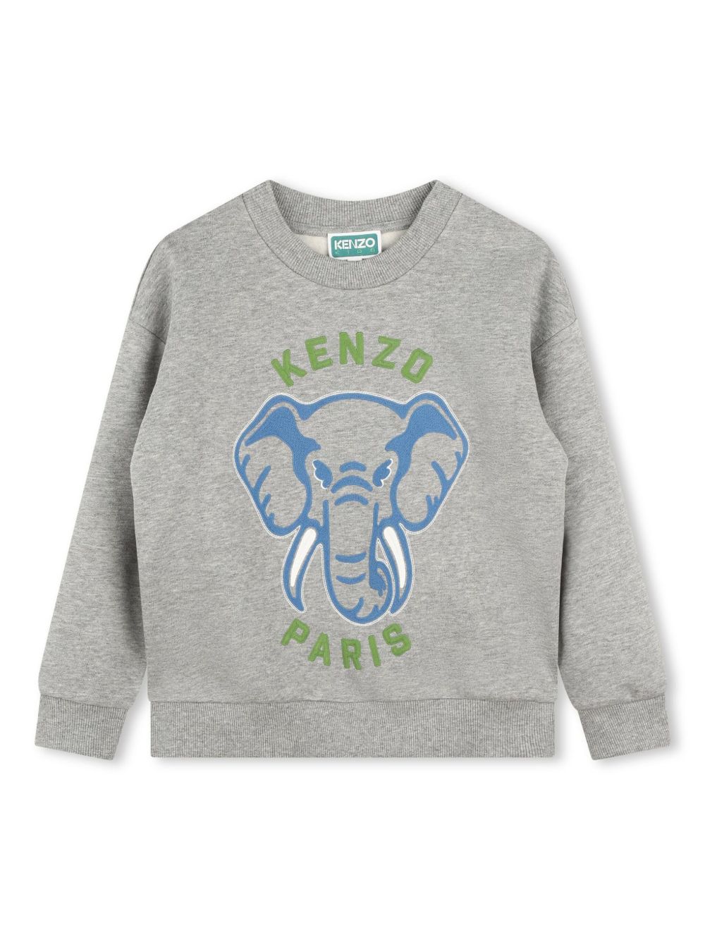 Kenzo Kids logo刺绣混色效果卫衣 - 灰色