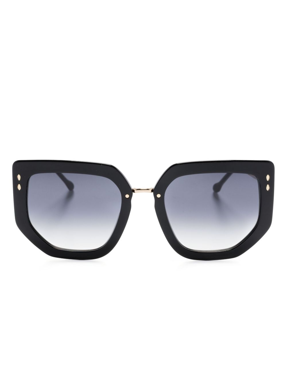 Isabel Marant Eyewear 几何形镜框太阳眼镜 - 黑色