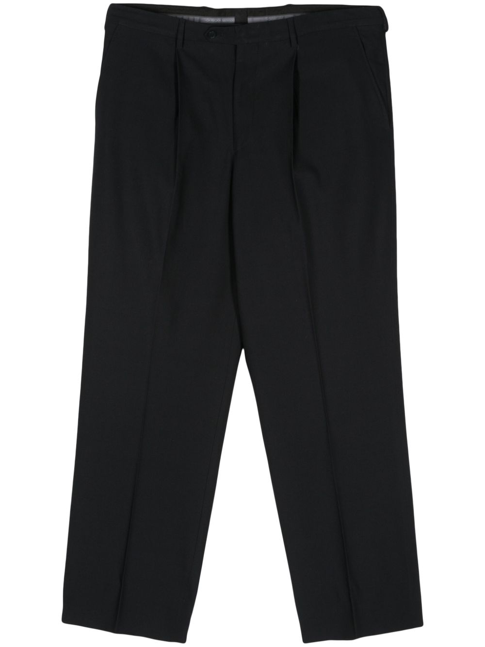 Giorgio Armani Pre-Owned 1990年代羊毛直筒长裤 - 蓝色