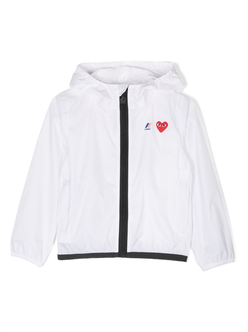 Comme Des Garçons Play Kids x K-Way Claude 连帽雨衣夹克 - 白色