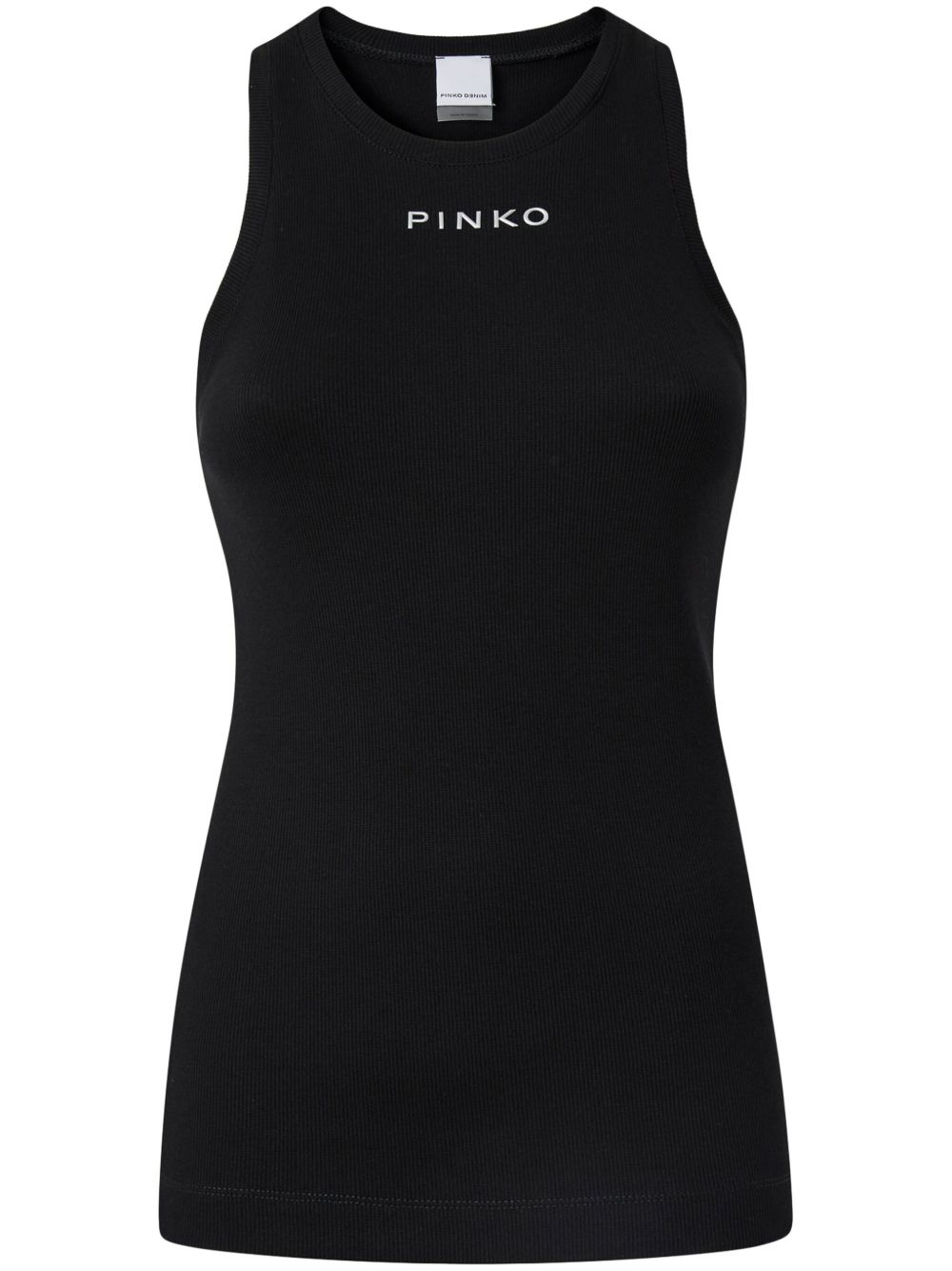 PINKO logo-lettering tank top - 黑色
