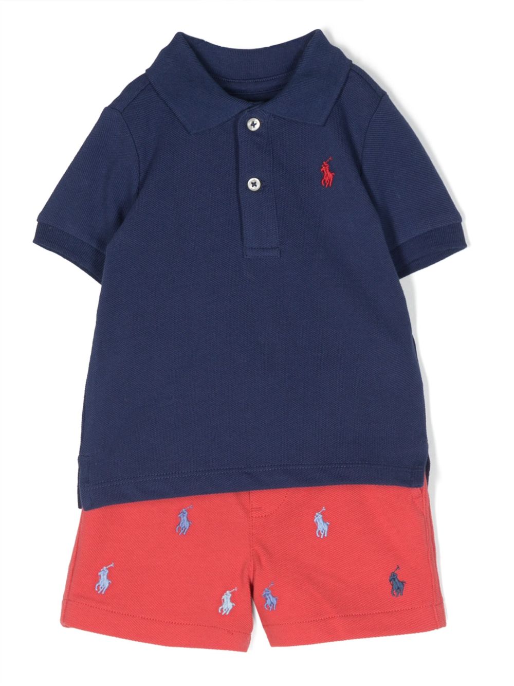 POLO RALPH LAUREN KIDS Polo Pony 棉套装 - 蓝色
