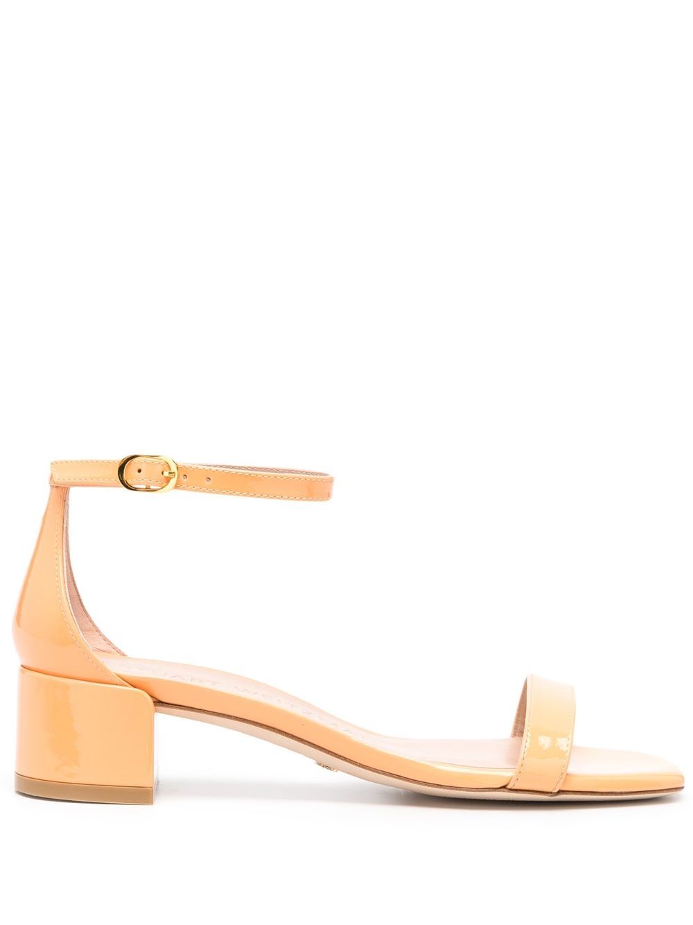 Stuart Weitzman Nudist Curve 漆皮凉鞋 - 橘色