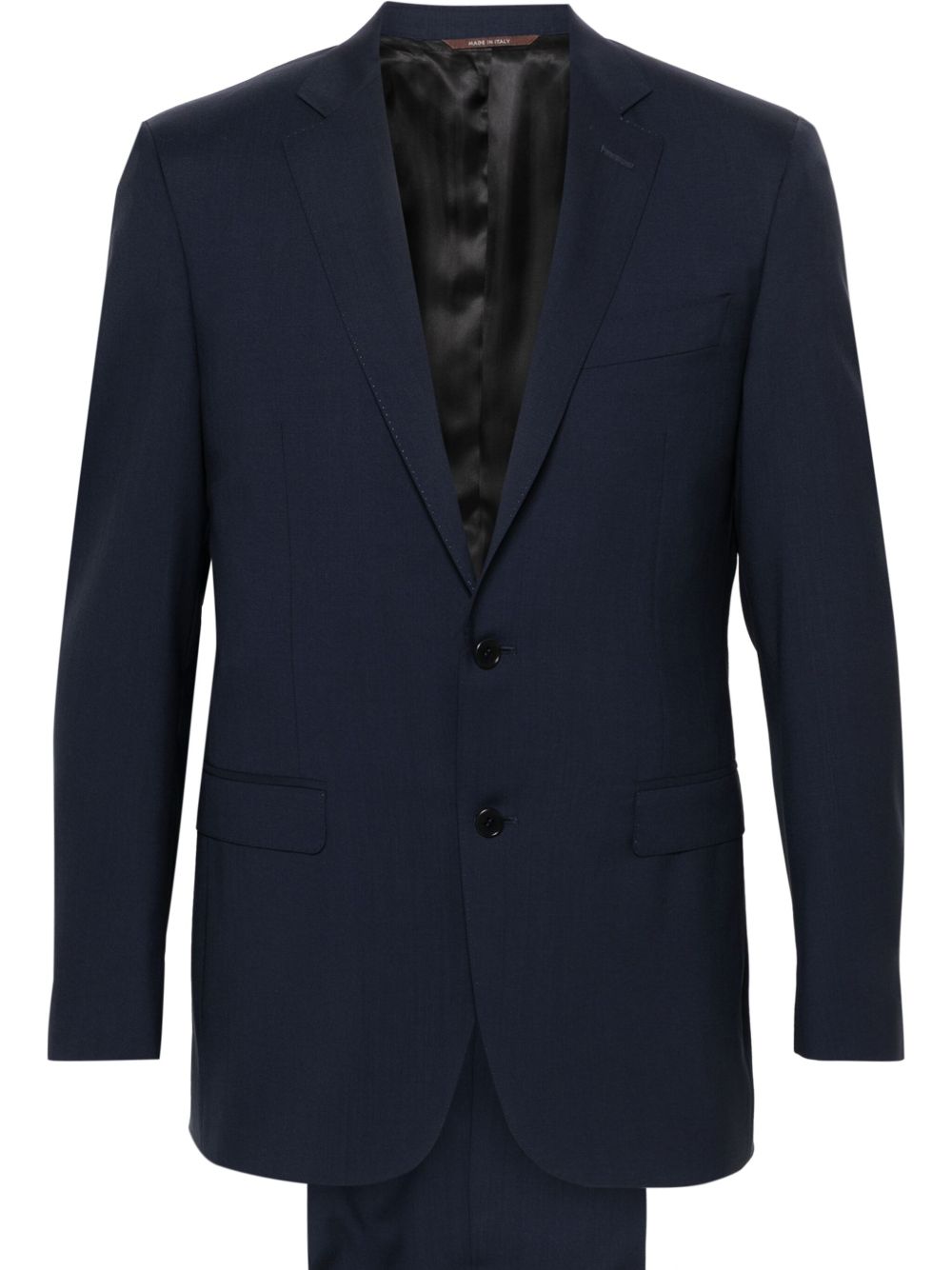 Canali 单排扣羊毛西装套装 - 蓝色