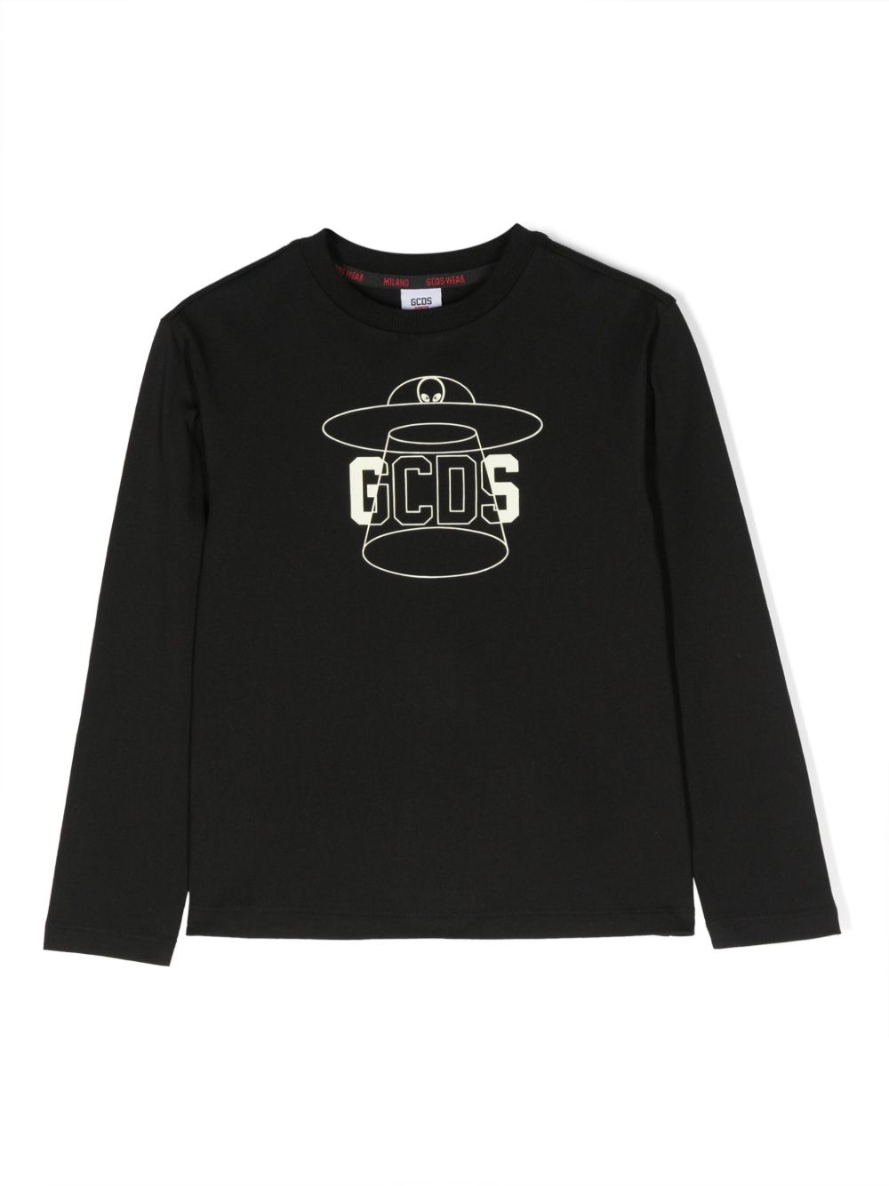 Gcds Kids Weirdo logo-print T-shirt - 黑色