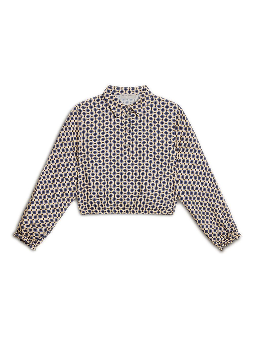 Golden Goose Kids 几何图案印花polo衫 - 黑色