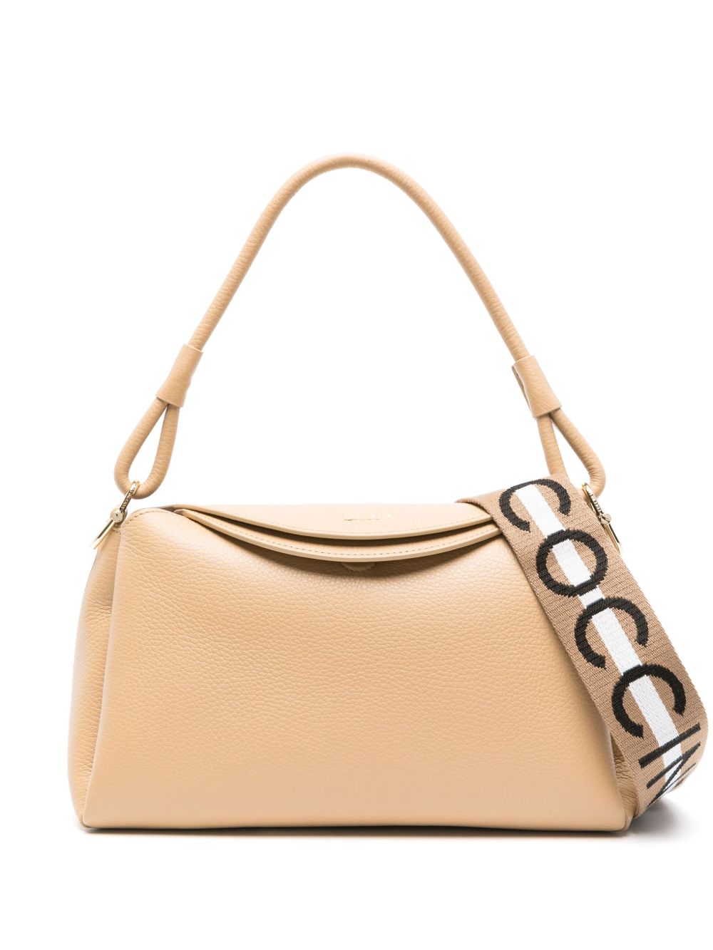 Coccinelle Eclyps 中号皮质单肩包 - 中性色